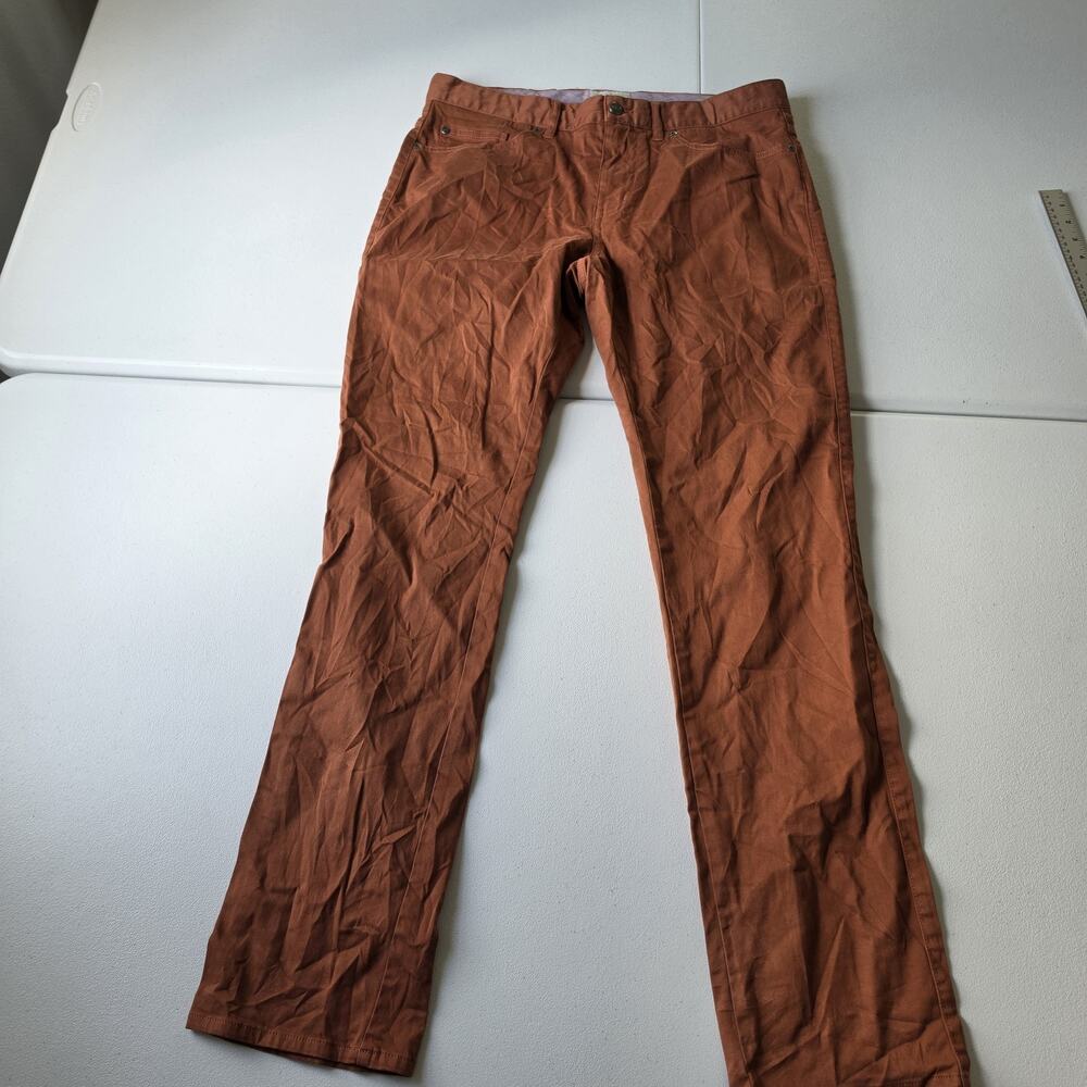 Peter Millar Pants Mens 34x32 Orange Stretch Chino Straight Leg Casual Pockets